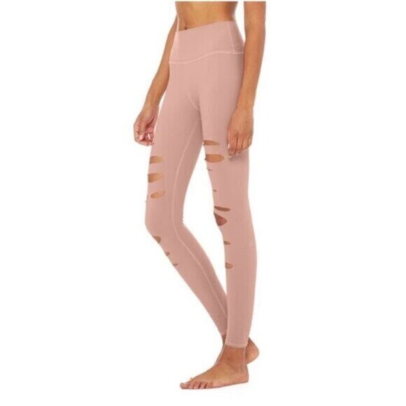 Alo High-Waist Ripped Warrior Legging Size Medium Activewear Yoga Sporty - Picture 2 of 9